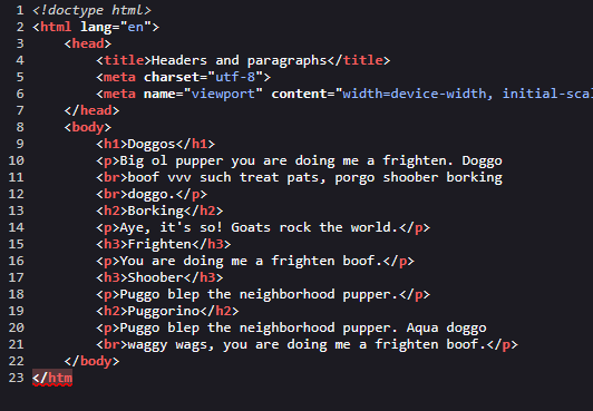 Page source with error
