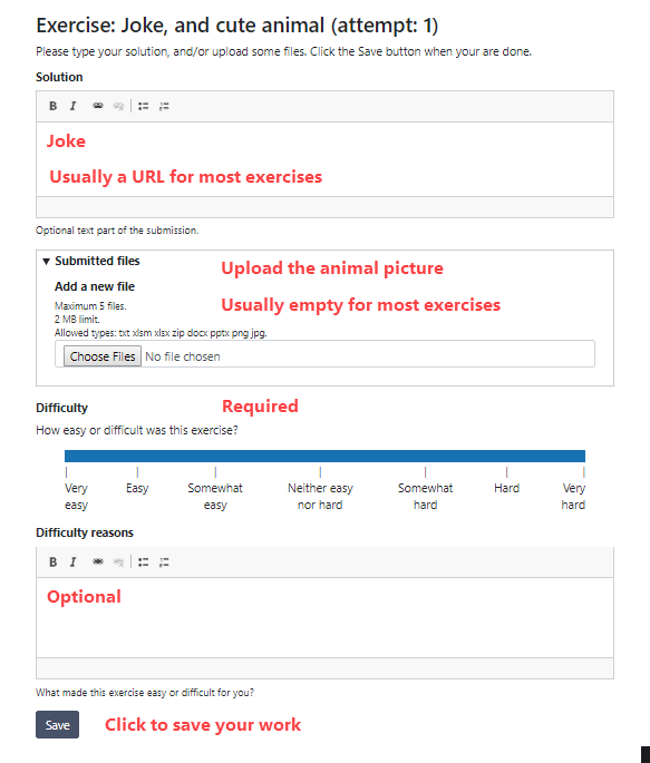 Submit solution form